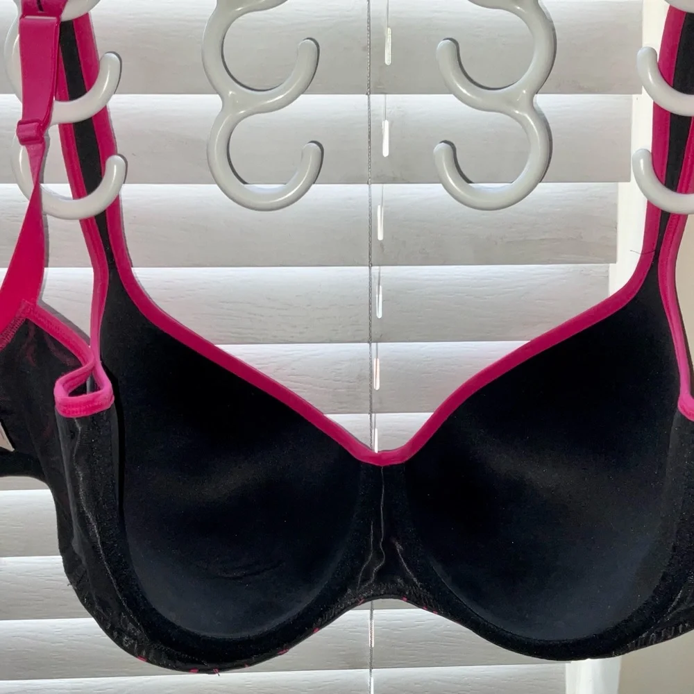 CACIQUE HOT PINK HEARTS 38 G LIGHTLY LINED BRA - Picture 6 of 8